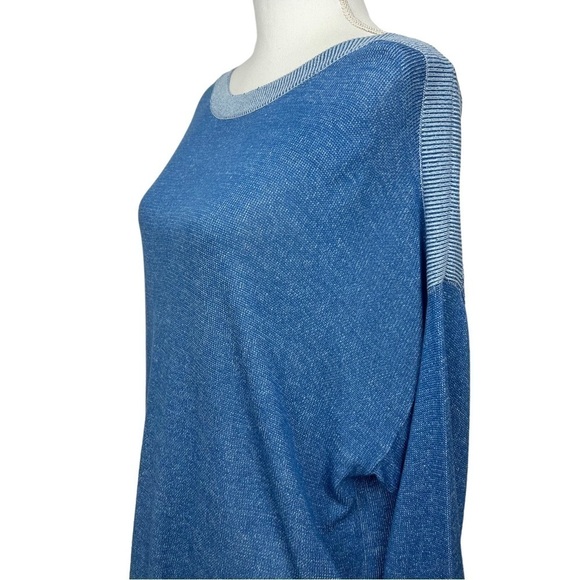 Chico’s Women’s Pullover Sweater Sz 3=Large Sz 16 Color Blue Stretch Cuff Sleeve - Picture 4 of 12